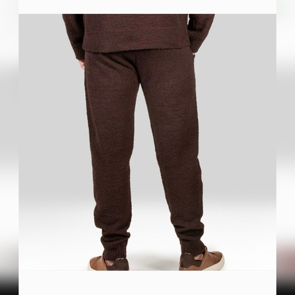 Natori Akio Cheniile Jogger Pants Mens L Brown Cozy Lounge Cabincore #1111 - Picture 3 of 11
